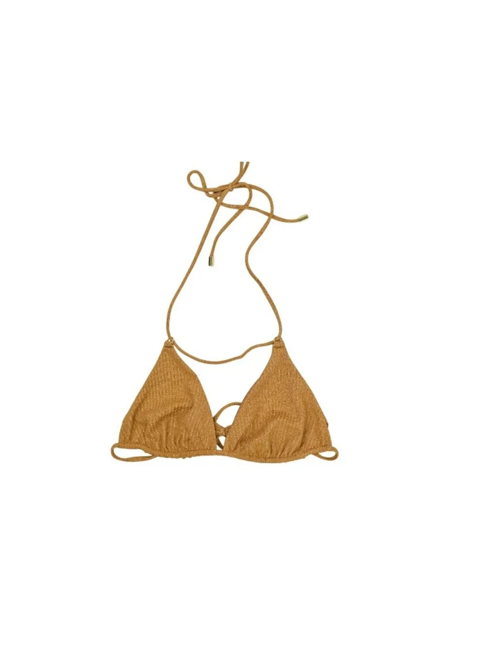 Monday Swimwear Hanalei Top in Gold Lurex Rib